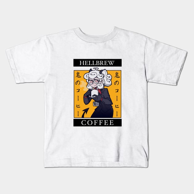 Hellbrew Coffee (Helltaker) Pandemonica Tired Demon Kids T-Shirt by Nyakuro